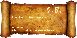 Inotai Benjámin névjegykártya